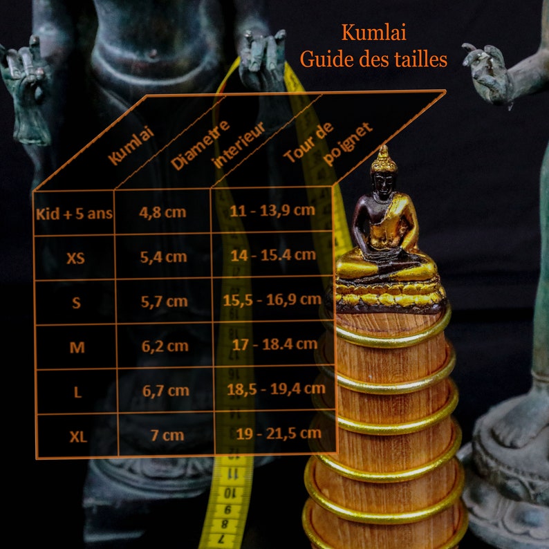 Jonc Bouddhiste Thaï l'Authentique Kumlai Classic Gold image 8