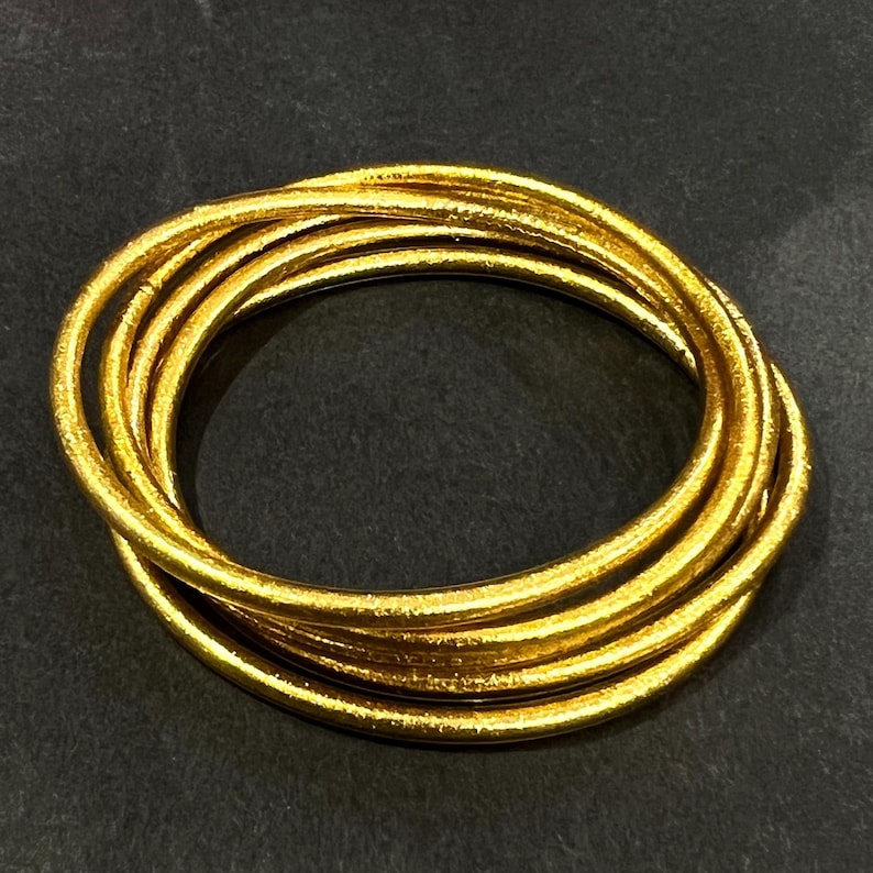 Jonc bouddhiste Kumlai Gold Classic Authentique Fin lot de 5