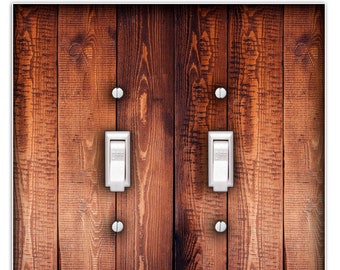 Wood Plank Vertical Brown Decorative Light Switch Plate Cover Wall Plate - Home Decor, Wall Decor by Switch Plate Creations