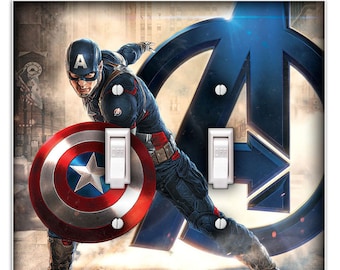Captain America 2 Decorative Light Switch Plate Cover - Captain America 2 Super Hero Wall Plate Cover Home Decor