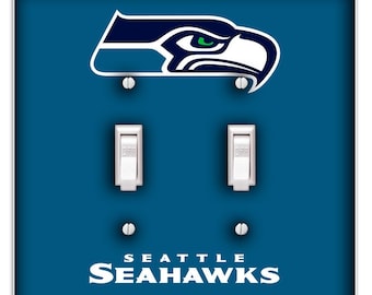 Seattle Seahawks Football Team Light Switch Plate Cover Wall Plate - Home Decor, Wall Decor