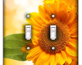 Cubierta de interruptor de luz con diseño de girasol - Cubierta decorativa para interruptor de luz