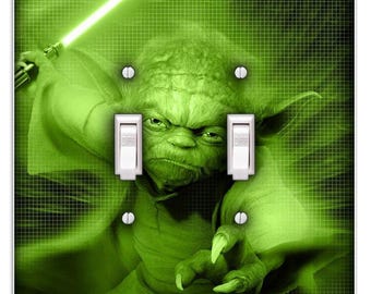 Placa de interruptor de luz decorativa de Yoda/Decoración de pared de ciencia ficción para dormitorio, habitación infantil, decoración de pared con diseño inspirado en el arte del hogar
