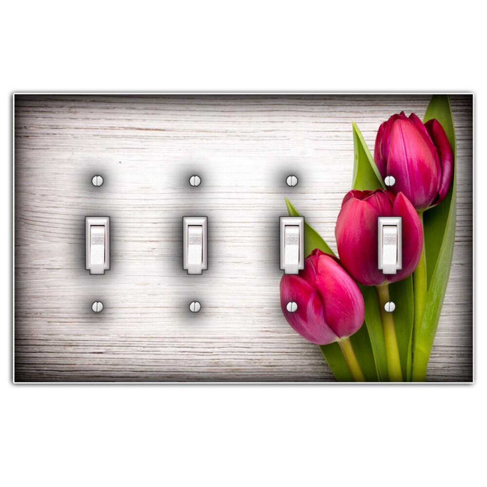 3 Tulips Decorative Quad Toggle Light Switch Plate Cover Etsy