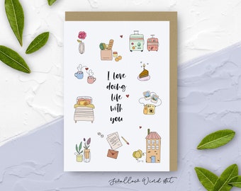 I Love Doing Life With You Card, Anniversary Card for Him or Her