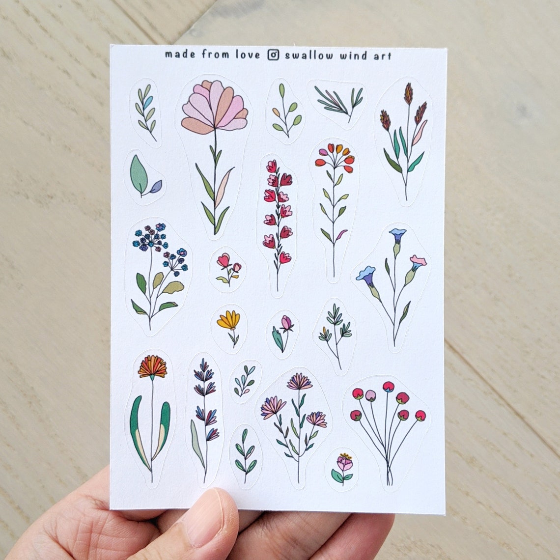 Floral Sticker Sheet - Aesthetic Planner Stickers, Cute Journal ...