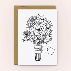 Anniversary Card | Bouquet of Flowers | Card for Partner | Thank You Card | Customisable Card | Wedding Card | Thank You Card | Add Message