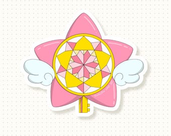 Magical Girl Star Key Vinyl Sticker, Anime, Kawaii Bujo Sticker