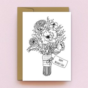 Mother's Day Card | Bouquet of Flowers | Card for Mom | Thank You Card | Customisable Card | Thank You Card | Add Personalised Message