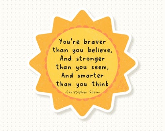 Winnie The Pooh Quote Sticker, Motivational Waterproof Vinyl Sticker