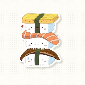 Vinyl Sticker, Cute Sticker for Laptop, Sushi Stack Sticker, Waterproof Sticker for Phone, Waterbottle Sticker, Dishwasher Safe Sticker