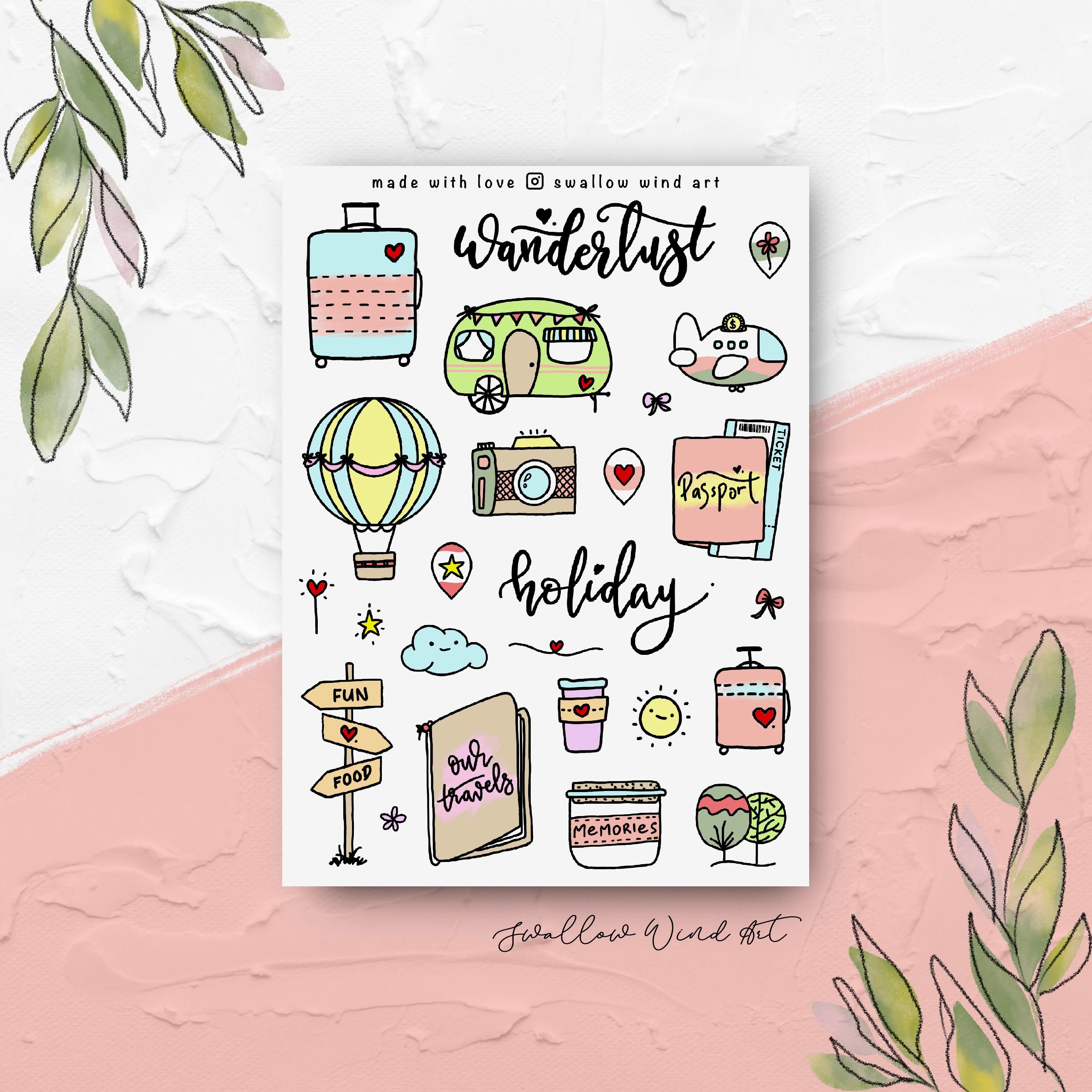 Bright Holiday Stickers | Set of 12 - Aesthetic Journeys Designs