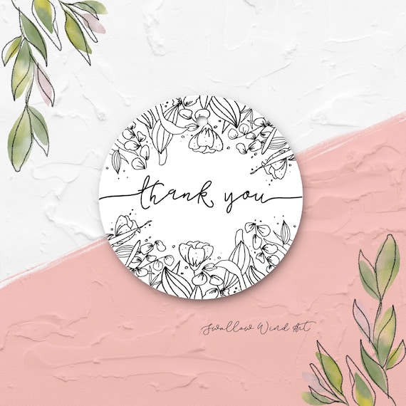 Personalized Floral Gift Tag | Round Wedding Favor, Thank You