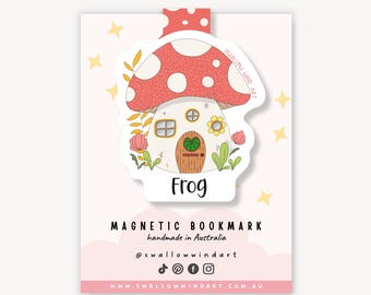 Personalised Mushroom House Magnetic Bookmark, Book Lover Gift