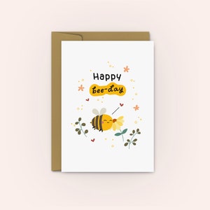 Personalised Birthday Card for Husband, Cute Birthday Card for Wife, Funny Birthday Card for Boyfriend, Bee Day Card for Son, Happy Bee-Day