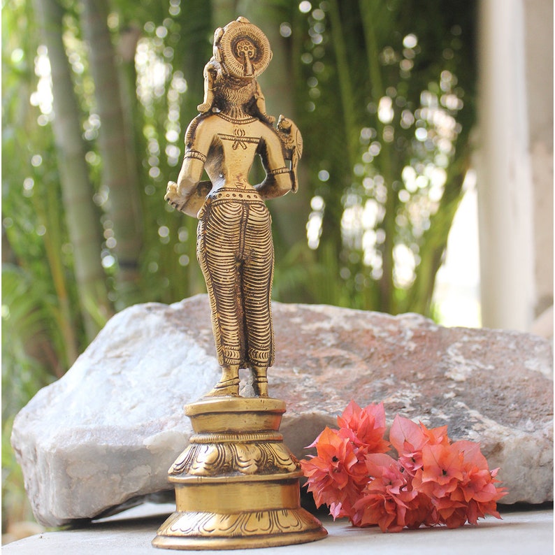 Vintage Sculpture Of Goddess Meenakshi Holding An Oil Lamp 26 Etsy