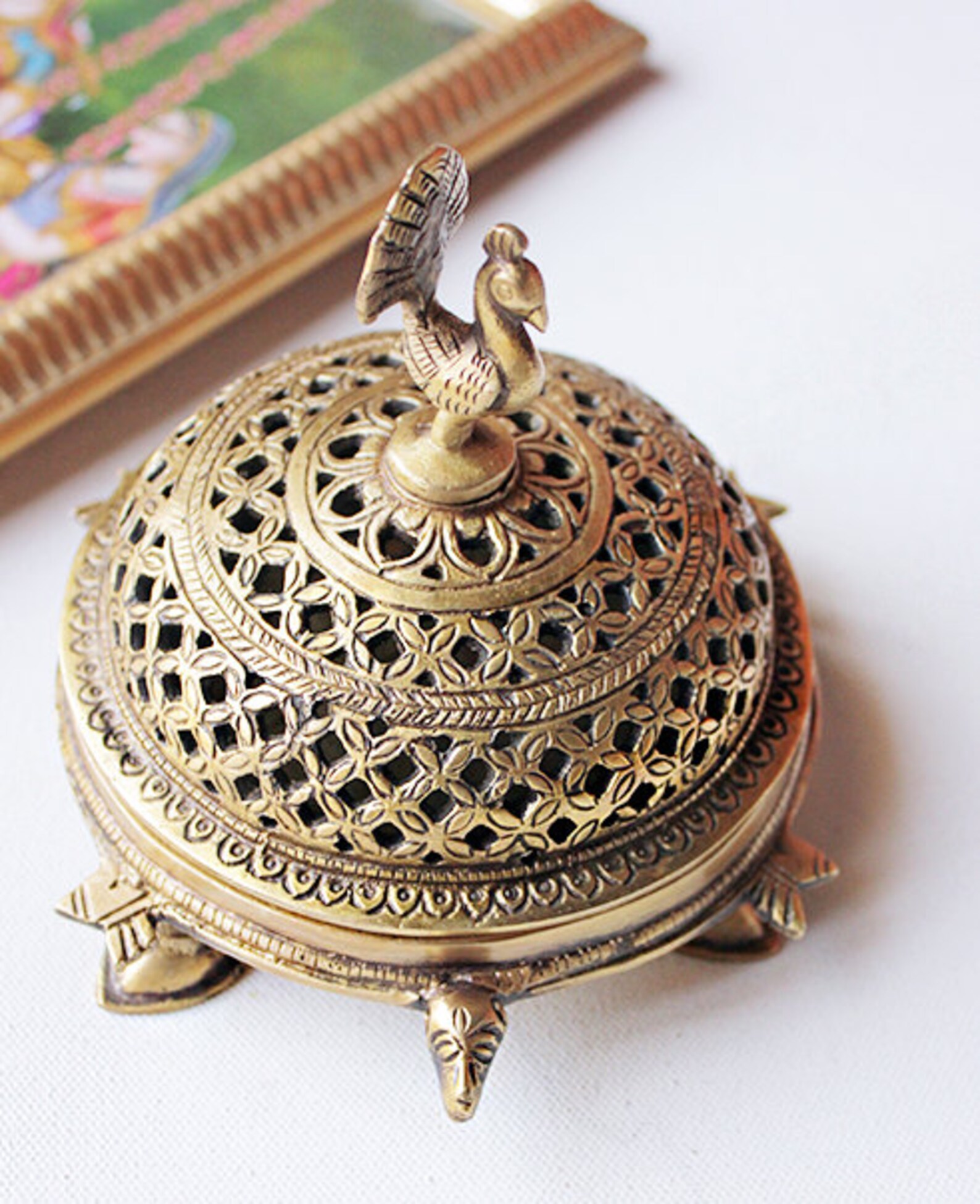 Brass Incense Holder Indian Incense Burner Jaali Dhoop Box Etsy Australia