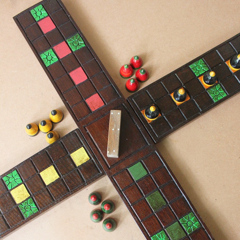 Pachisi Medieval Wooden Board Game Known as Ludo Length 57 Etsy