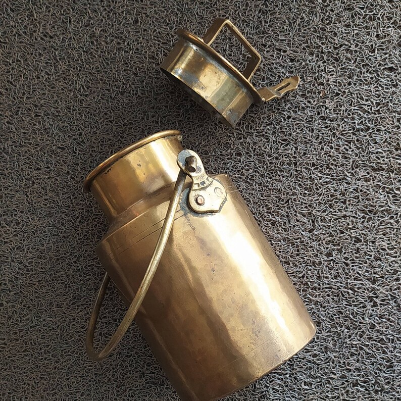 Vintage Old Fashioned Brass Milk Pail Ht 27 Cm X Dia 14 Cm Etsy