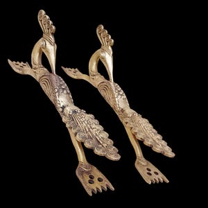 Exquisite Brass Peacock Design Door Handles – A Symbol of Elegance. Length 31 cm, Brass Door Pulls, Door Decor, Interior Design, Home Decor
