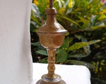 Vintage Brass Kerala Oil Lamp, South Indian Decor (20cm)