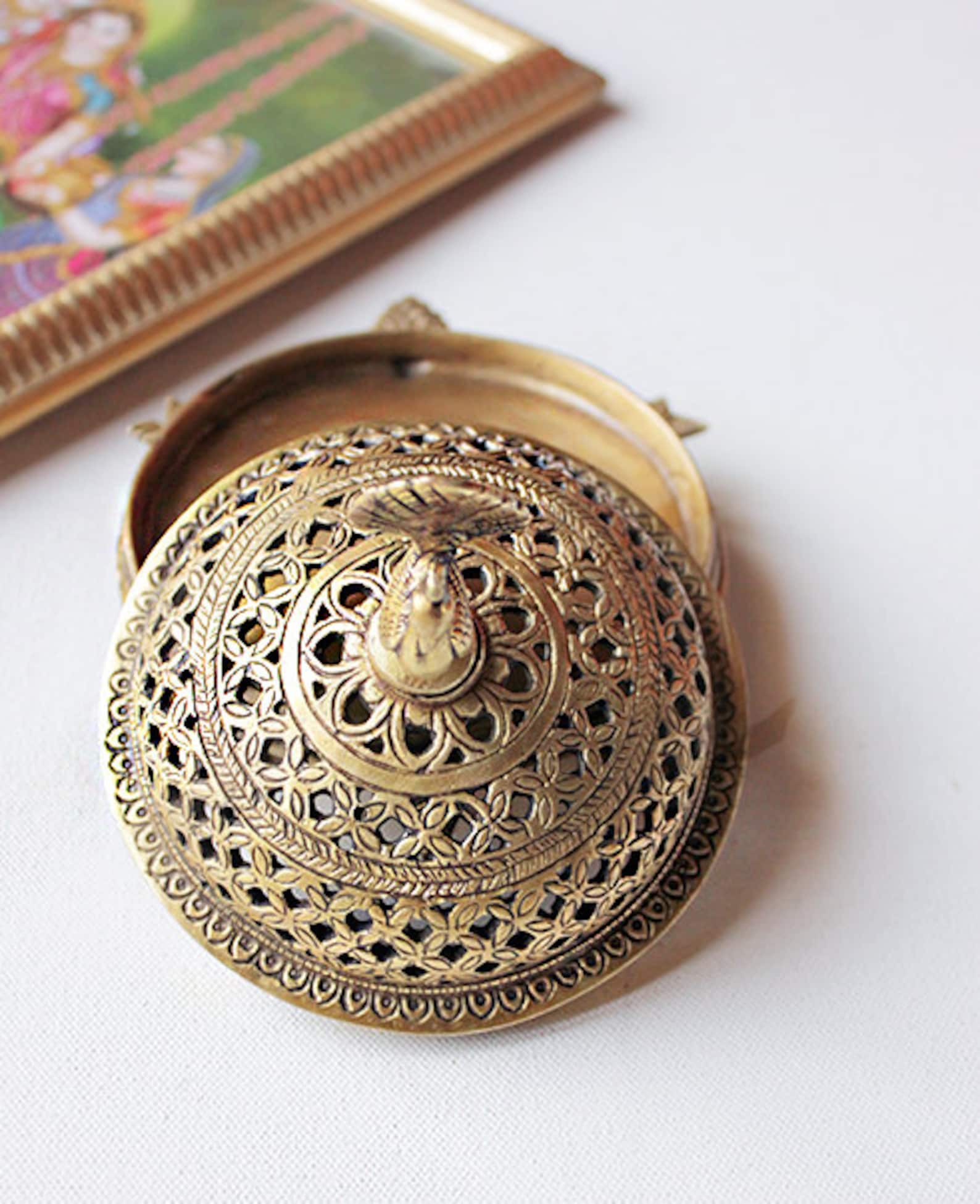 Brass Incense Holder Indian Incense Burner Jaali Dhoop Box Etsy Australia