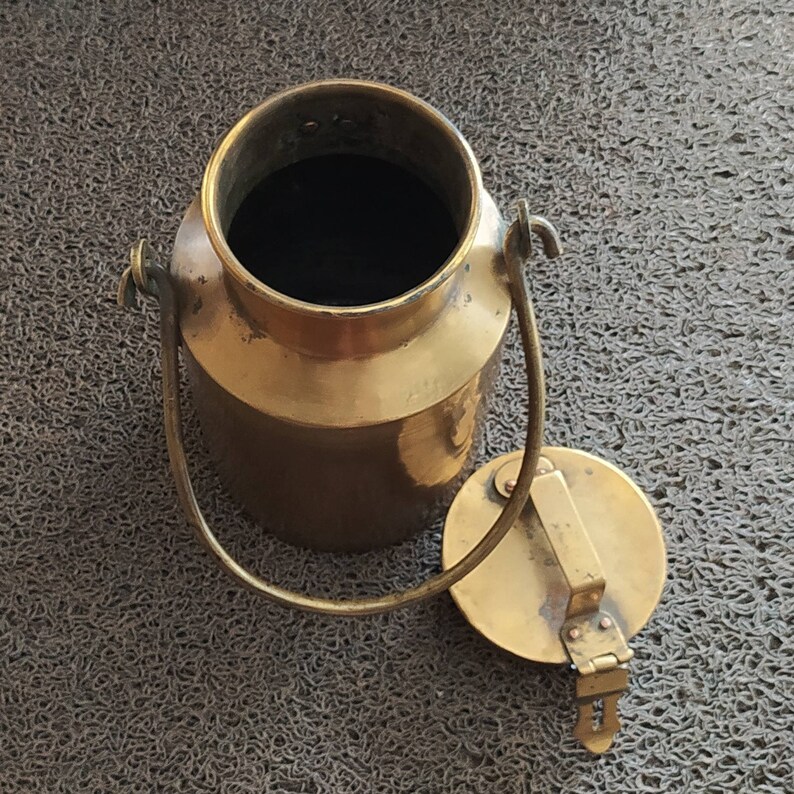 Vintage Old Fashioned Brass Milk Pail Ht 27 Cm X Dia 14 Cm Etsy