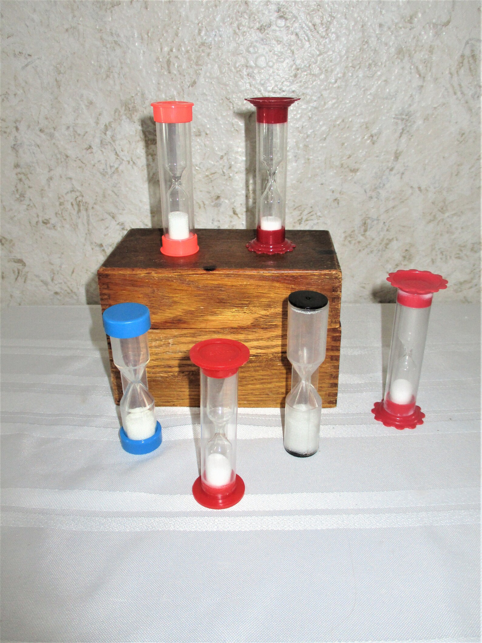 Lot 6 Sand Timers Game Board Pieces Plastic Altered Art Craft Etsy