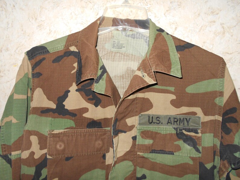 90s Boho Army Issue Military Camo Patched Hunting Jacket Coat Boho Chic Retro 1990s Grunge Oversized Unisex Womens Mens Small