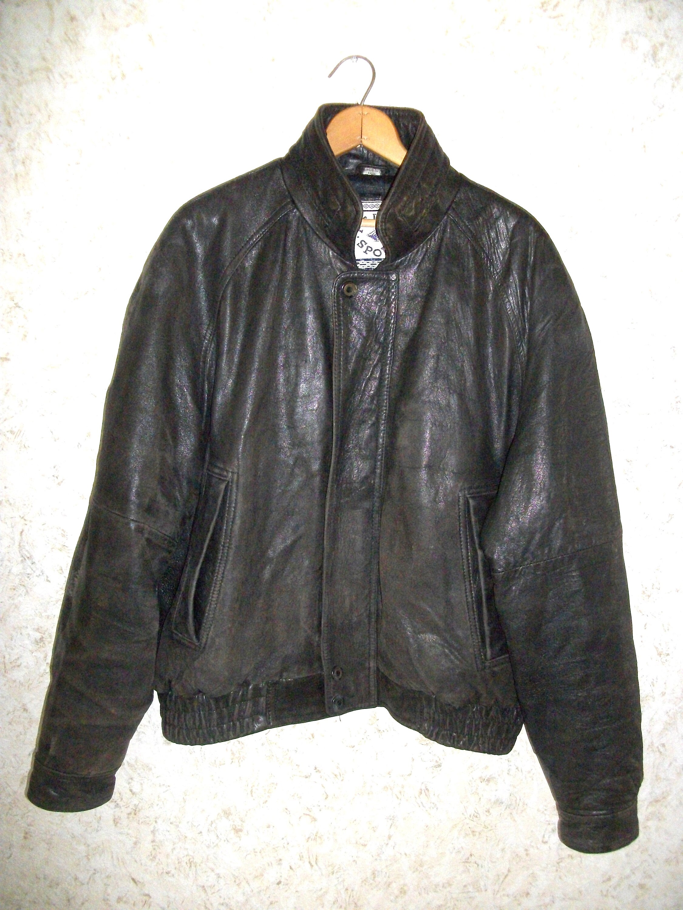 90s leather bomber jacket
