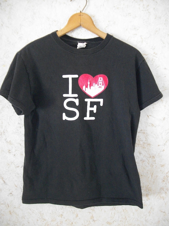 Vintage I Love San Francisco Novelty Tee Black T S