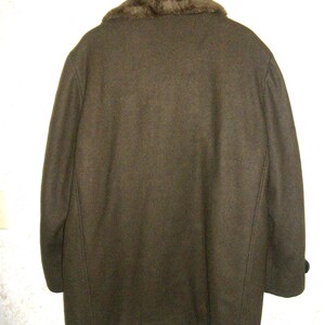 Vintage Wool Overcoat Car Coat Van Heusen Dark Brown Faux Fur | Etsy