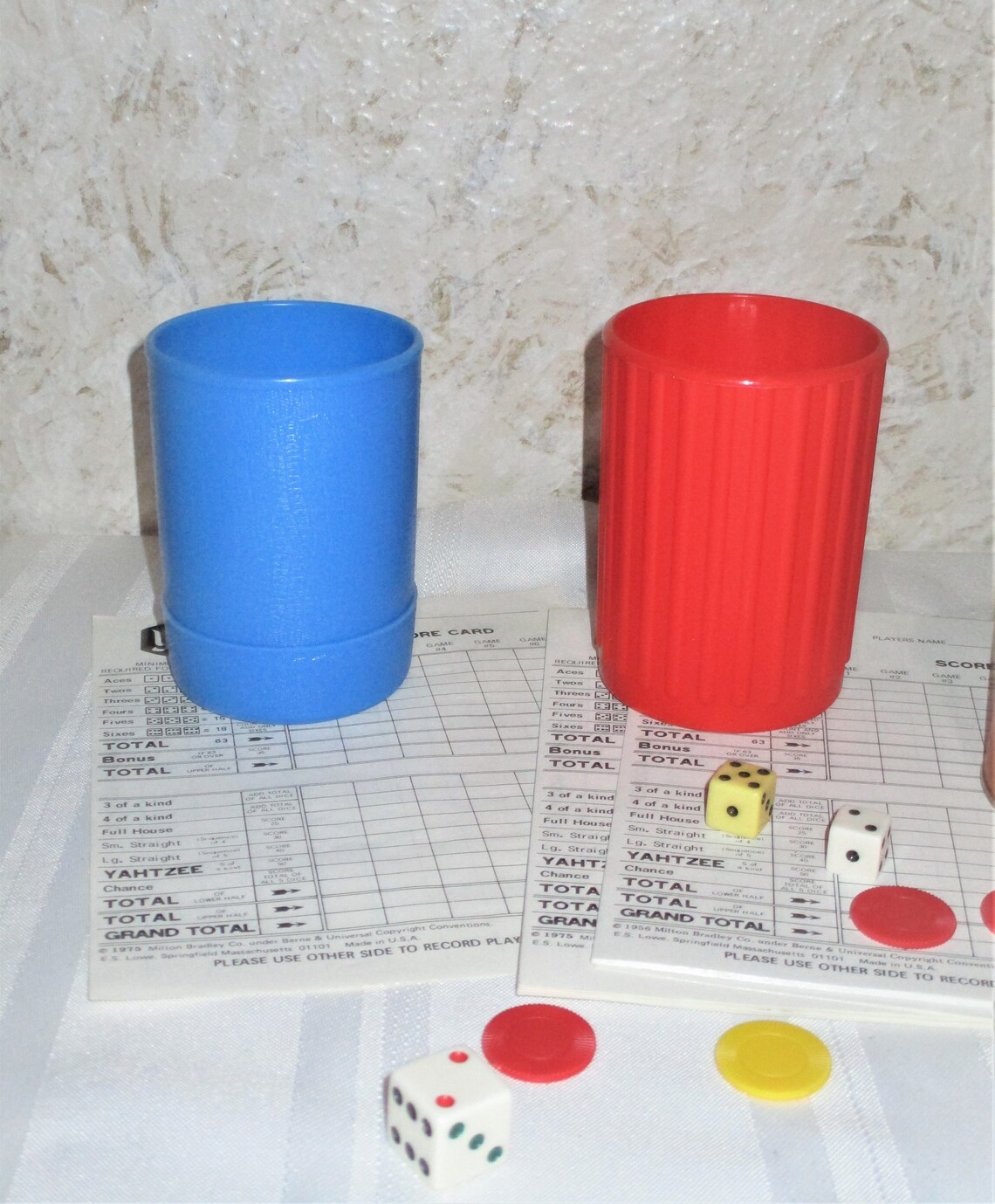 Vintage Yahtzee Dice Cups Plastic Paper YOUR CHOICE Red Blue Etsy