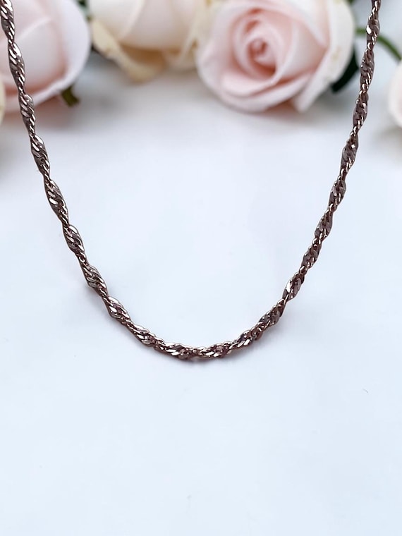 14K Rose Gold Singapore Necklace