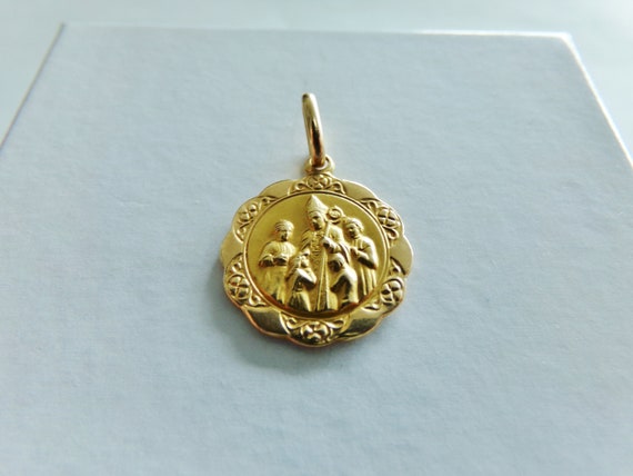 Vintage 18K Gold Memory of Confirmation Medal Ric… - image 7