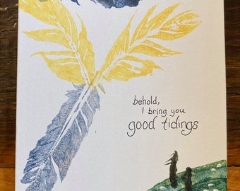 Good Tidings - 8x10 Feather Painting