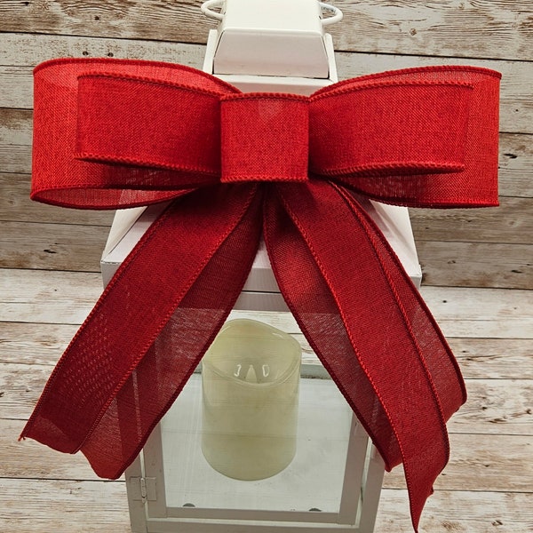 Red Bow for Wreath, Christmas Bow, Xmas Wreath Bow, Valentine's Day Bow, Lantern Bow, Door Hanger Bow, Decorative Bow, Front Door Bow