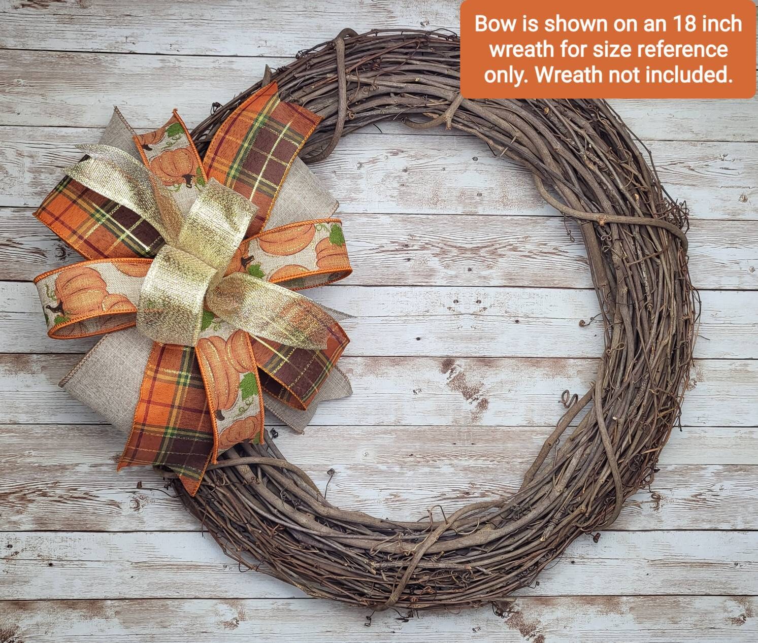 Fall Bow for Wreath Pumpkin Wreath Bow Plaid Bow Autumn Etsy