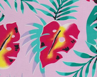 hawaii tropical leaves dress fabric cotton tiki craft cloth etsy