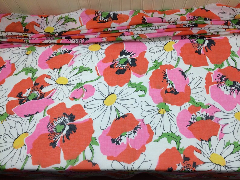 Bold Floral Dress Fabric Sheer Curtain Mod Summer Blouse Craft Cloth Fashion Lampshade Design Reference Material Fabric Craft Supplies Tools Safarni Org