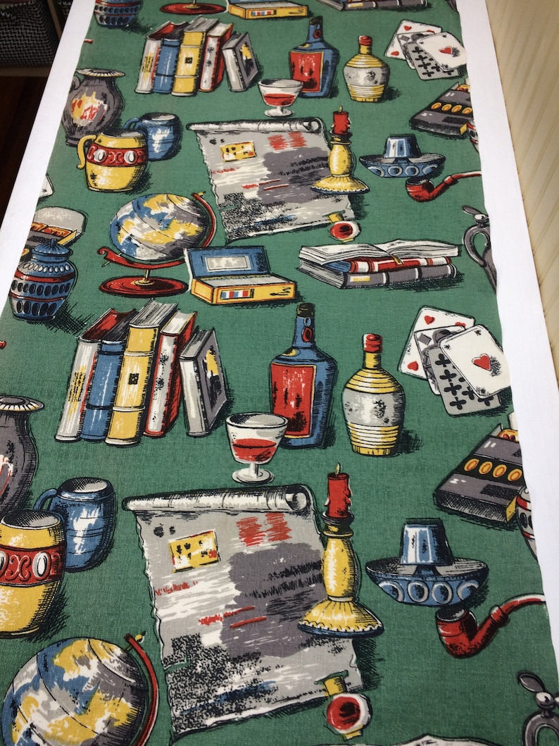 Novelty Cards and Drinks Bark Cloth Fabric Cotton Pillow Craft Design Reference Material