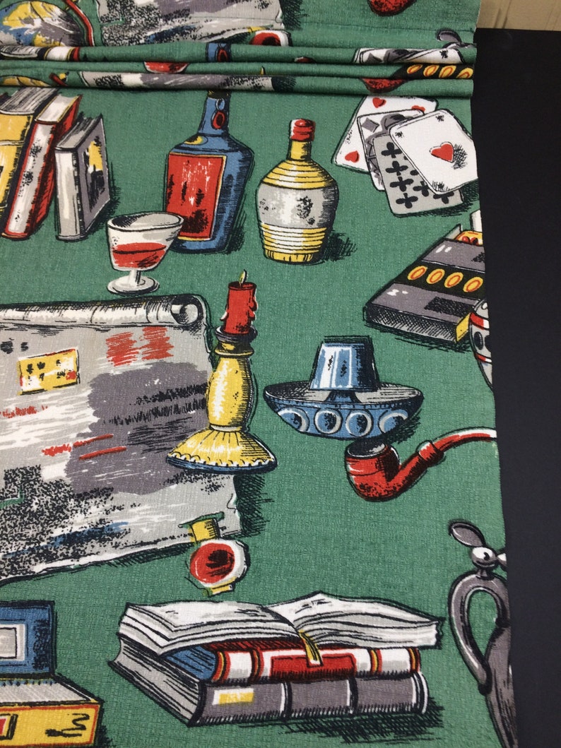 Novelty Cards and Drinks Bark Cloth Fabric Cotton Pillow Craft Design Reference Material