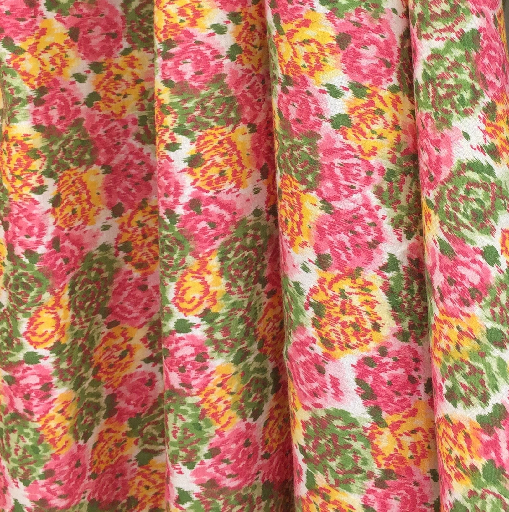 Floral Ikat Print Swing Dress Fabric 
