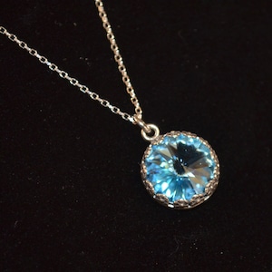 Necklace, Sterling Silver and Swarovski Crystal Necklace