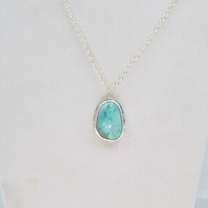 Necklace, sterling silver and genuine turquoise mecklace
