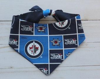 NHL Winnipeg Jets Dog Bandana, Traditional Tie on or Snap on Available