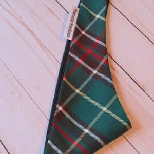 Newfoundland Tartan Plaid Bandana, Green, Red, Yellow and White Plaid, Tie on and Snap Available image 2