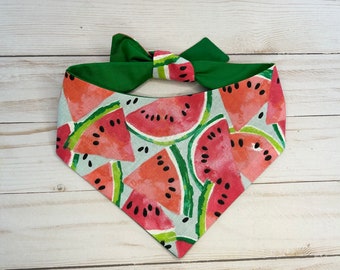 Watermelon Pawtastic Pet Bandana,  100% cotton. Snap on available if requested.  Optional matching scrunchie