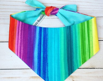 Pride Bandana for dogs and cats 100% cotton.  Snap on or tie on available.