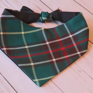 Newfoundland Tartan Plaid Bandana, Green, Red, Yellow and White Plaid, Tie on and Snap Available image 1